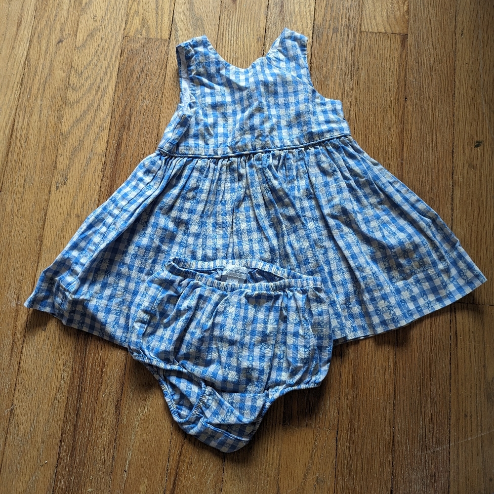 Baby girl spring dress with bloomers